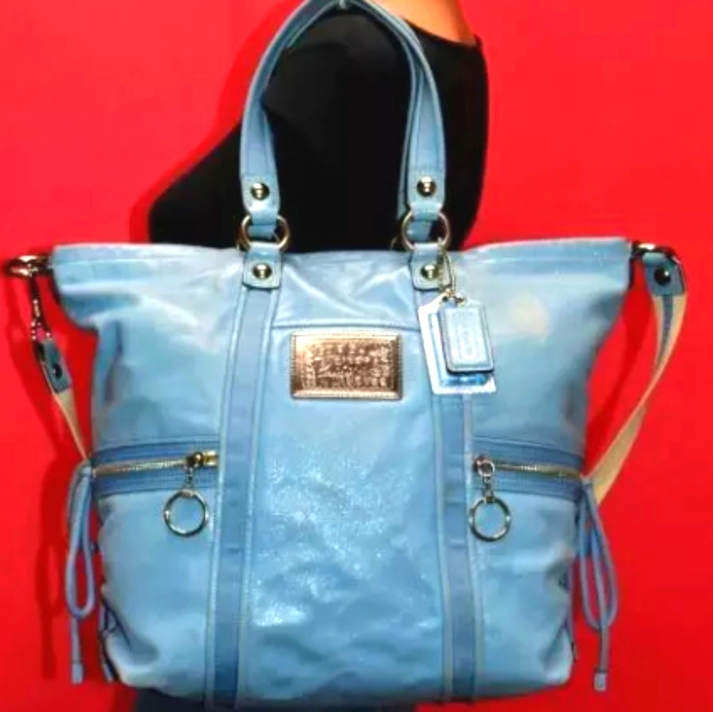 Coach Poppy Spotlight Patnt Leather BLUE S